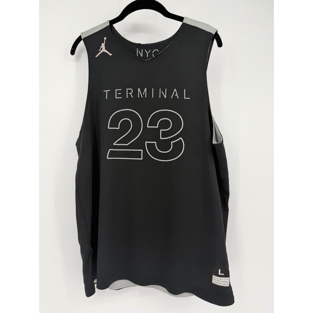 Jordan Brand Terminal 23 NYC Reversible Basketball Jersey Black Grey Mens L